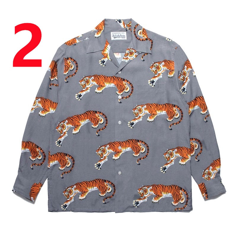 Áo Sơ Mi WACKO MARIA Tay Dài In Hình Hổ Plus Size Cho Nam Và Nữ