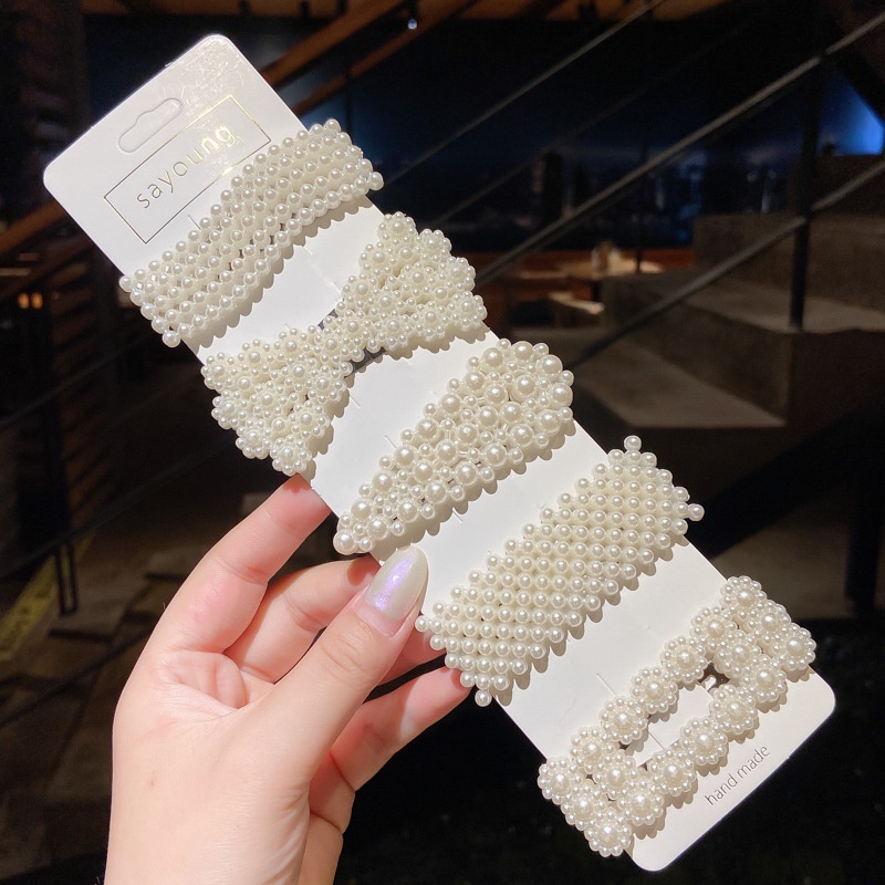 Bộ 4 Kẹp Tóc Đính Ngọc Trai Thời Trang Hàn Quốc