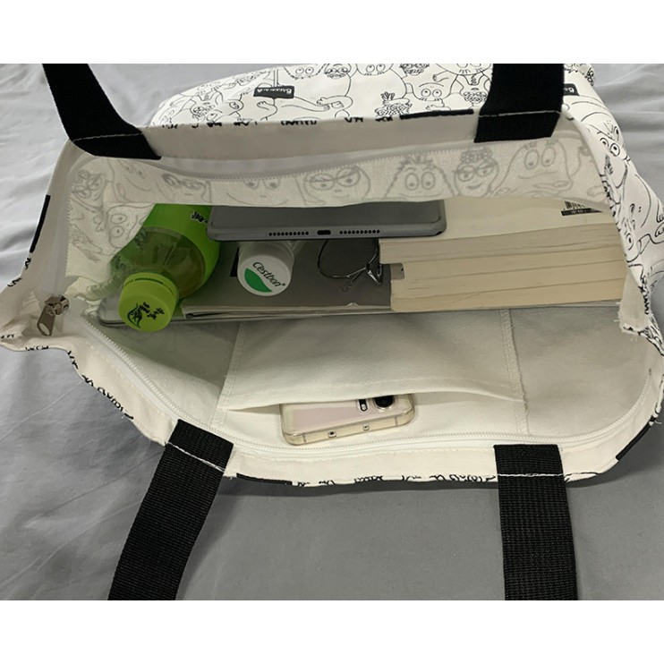 Túi xách Canvas họa tiết dễ thương hợp thời trang cho nữ