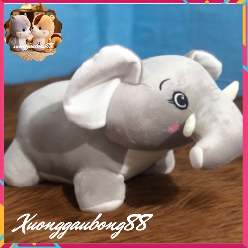 Thú gấu nhồi bông, gối ôm hình con voi siêu kute đáng yêu làm từ vải nhung mềm mịn và bông gòn trắng tinh khiết