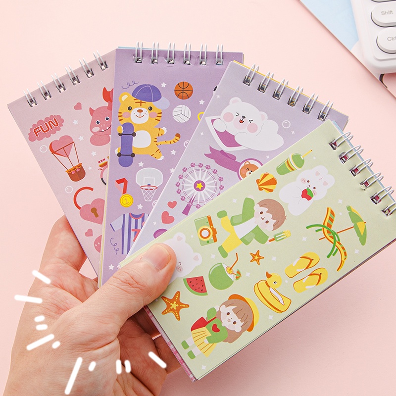 Bộ 24 Tờ Giấy Dán Trang Trí Sổ Tay Họa Tiết Hoạt Hình Dễ Thương Xinh Xắn