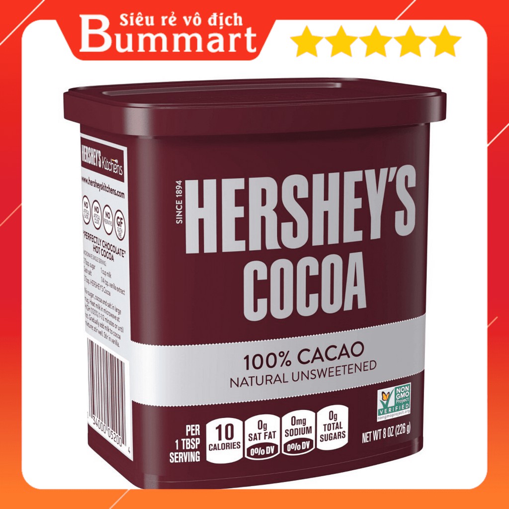 { GIÁ HẤP DẪN } BỘT CACAO NGUYÊN CHẤT 100% HERSHEY'S COCOA USA 226gr