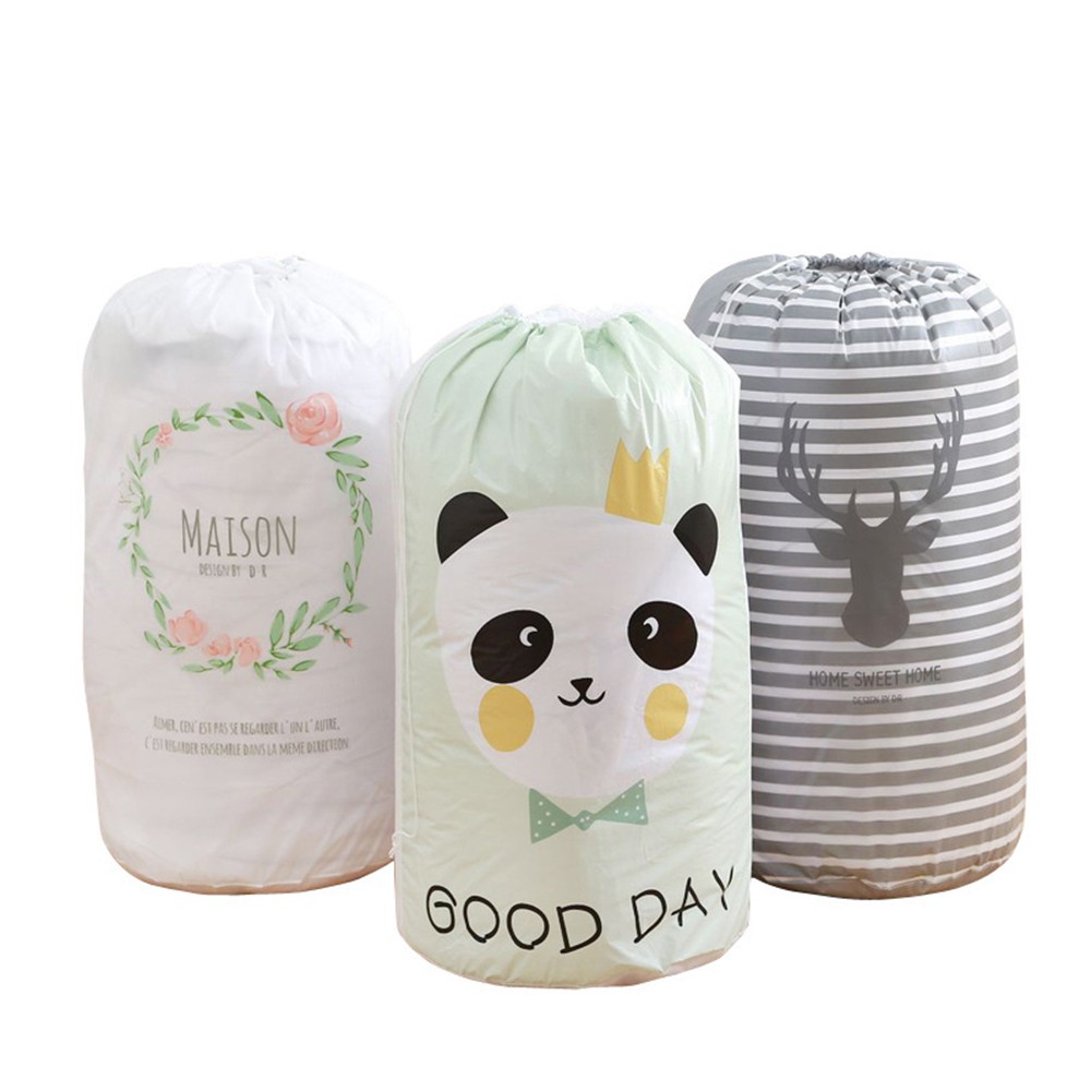 Túi Vải Đựng Chăn Màn, Quần Áo, Đựng Đồ PEVA Chống Thấm Có Dây Rút 83 x 40cm