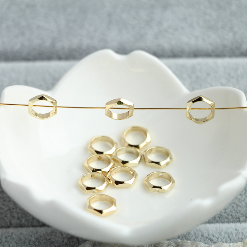 Set 10 Vòng Tay Mạ Vàng 14K Đính Hạt Lục Giác