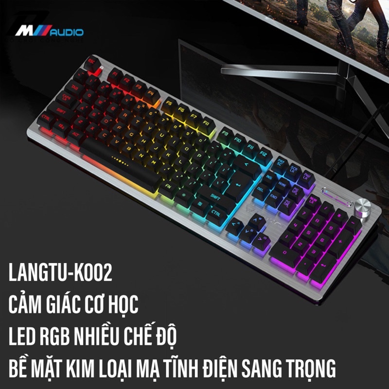 Bàn Phím Giả Cơ Máy Tính  K002 LangTu Có Núm Xoay Đa Năng Và Chuột  Máy Tính Laptop G15 Led RGB Bảo Hành Lỗi 1 Đổi 1