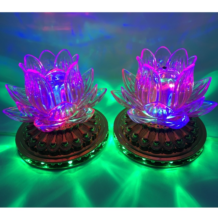 ĐÀI HOA SEN ĐÈN LED SIÊU SÁNG ĐỂ BÀN QUAN ÂM, BÀN PHẬT