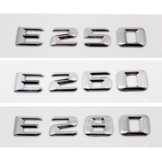 Bảng chữ cái kỹ thuật số được sửa đổi Đen và Bạc E53 E55 E63 E180 E200 E220 E230 E240 E250 E260 Nhãn dán phía sau xe bằng kim loại cho Mercedes Benz Auto ❥ ❈ Chữ cái số Trunk Biểu tượng Huy hiệu Decal