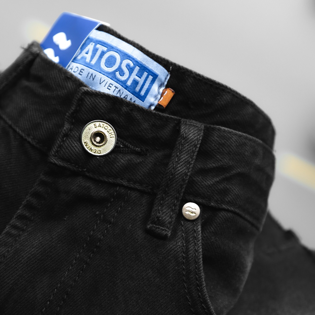 | Satoshi | Quần short Jean Nam SAQS55 màu đen xám không lai basic