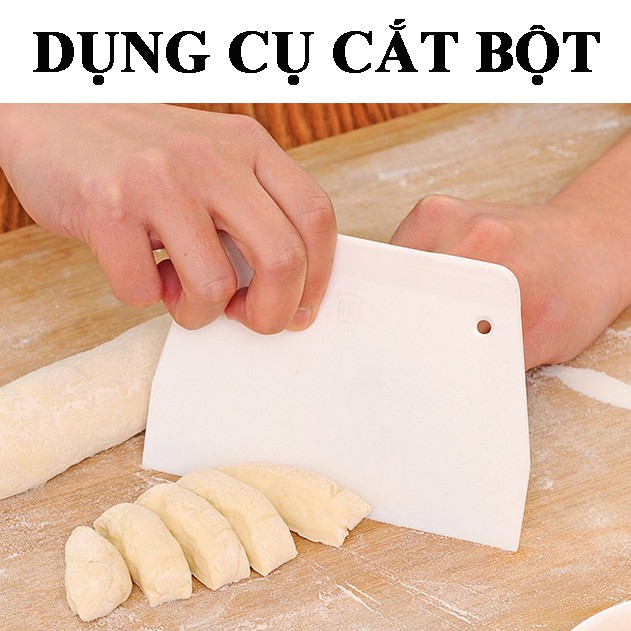 Dao cắt bột, dụng cụ vét bột, chia bột chà láng làm bánh kem, bánh bông lan, bánh mì hoa cúc