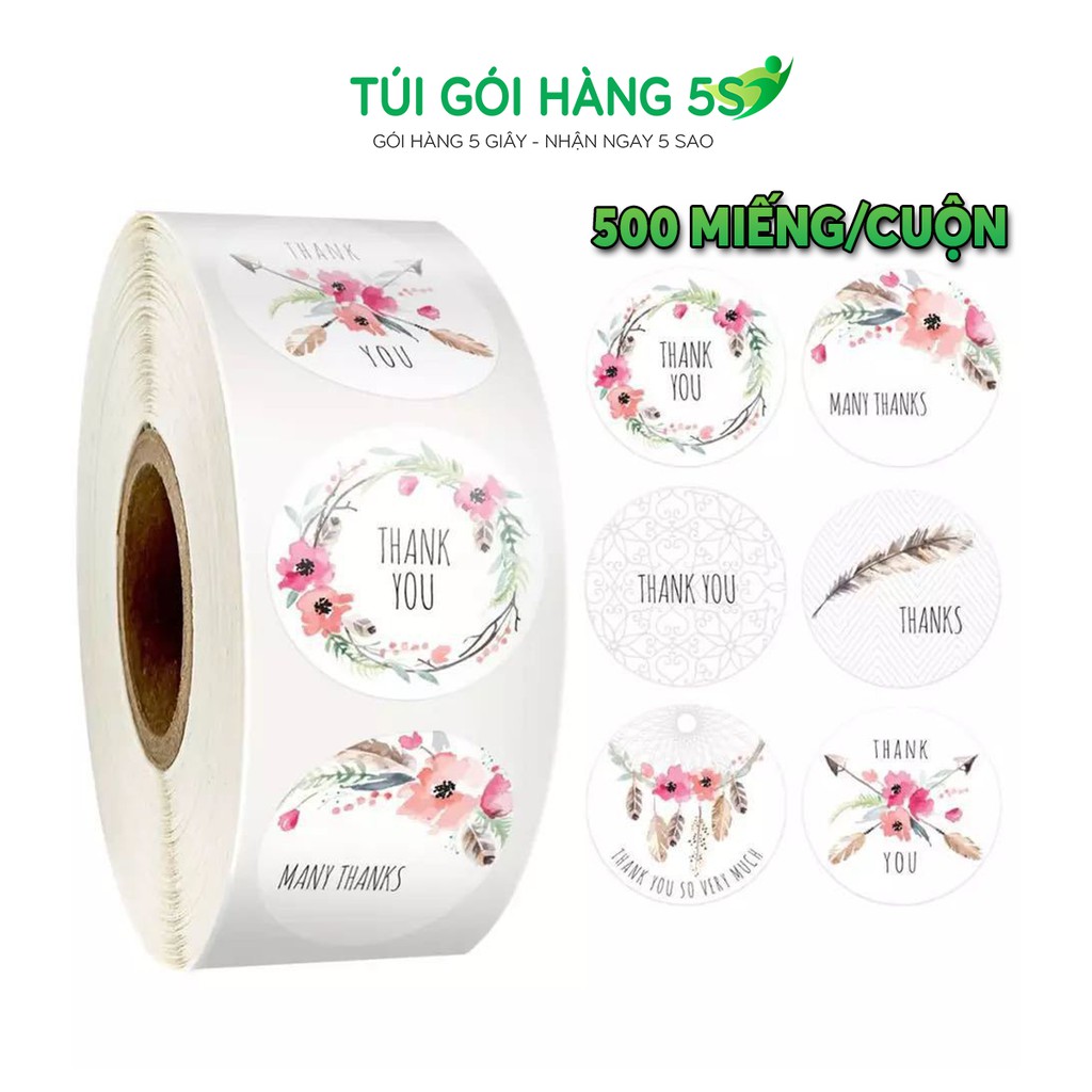 Tem Nhãn Dán Sticker, Miếng Dán Decal Thank You 500 cái/1 cuộn | BigBuy360 - bigbuy360.vn