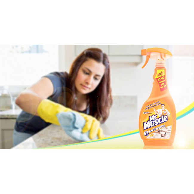 Chai Nước Xịt Lau Bếp Đa Năng Mr.Muscle 500ml Hương Chanh