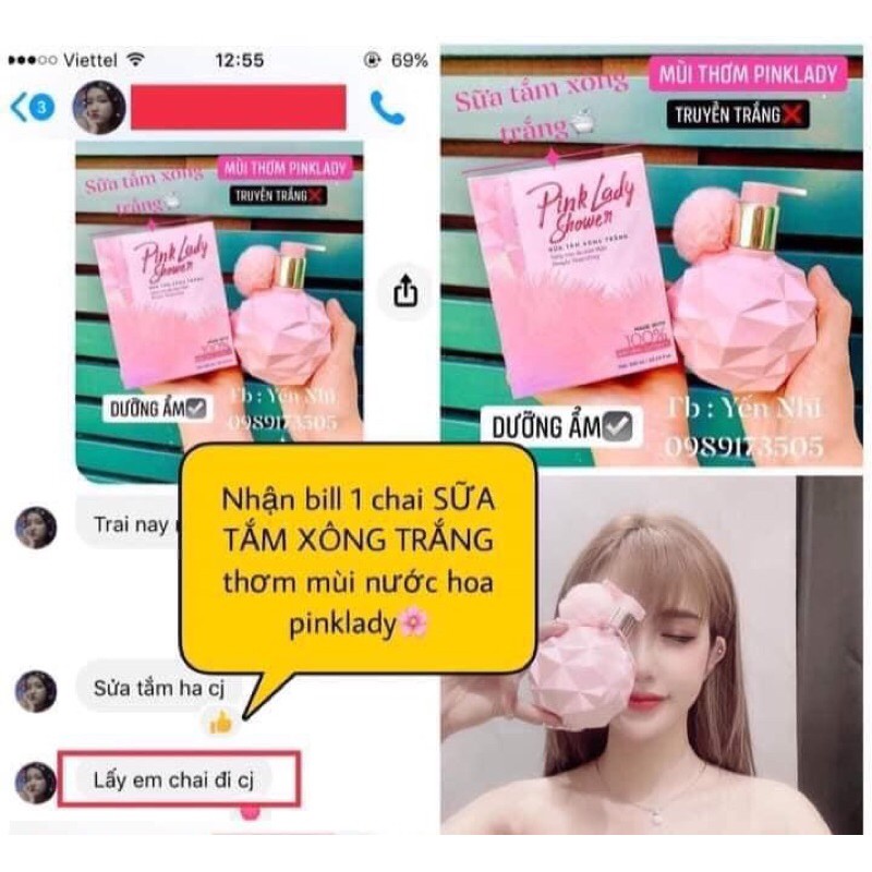 SỮA TẮM XÔNG TRẮNG DA PINK LADY TRẮNG DA