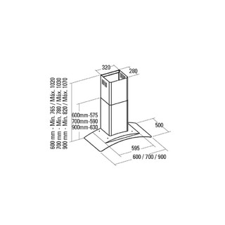 MÁY HÚT MÙI CATA GAMMA VL3 90 GLASS/D