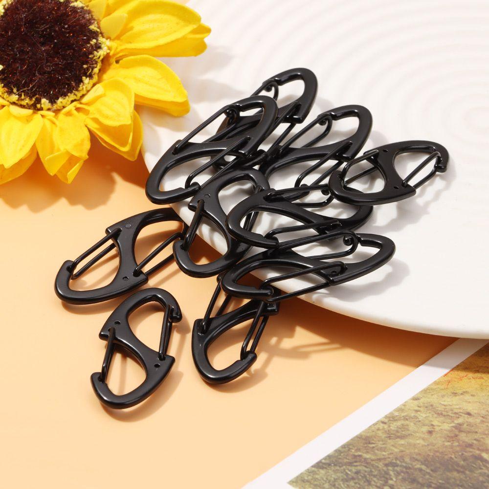 Myrongvn 10 Chiếc Móc Carabiner Hợp Kim Kẽm Màu Đen|Khóa Hai Mặt Hình Chữ S Cho Ba Lô