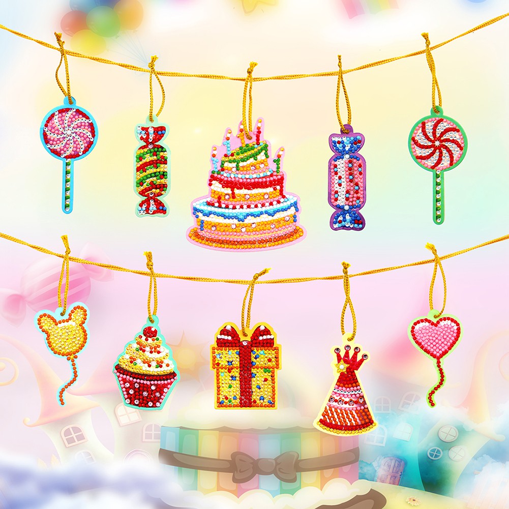 Set 10 thiệp chúc mừng đính đá DIY đáng yêu