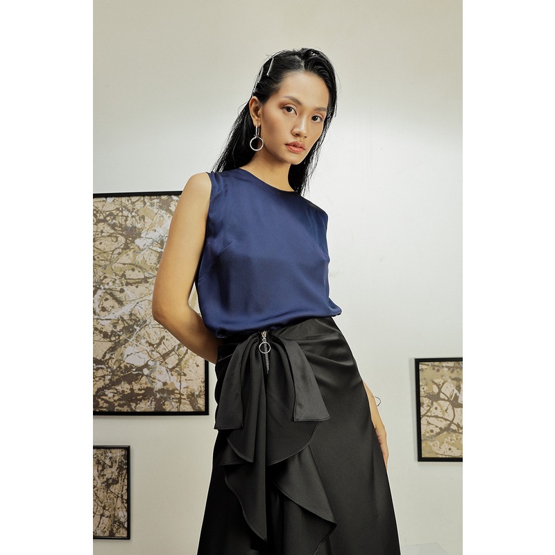 Graphé - ELISE top / Áo kiểu tay lửng chi tiết lưng cổ đổ