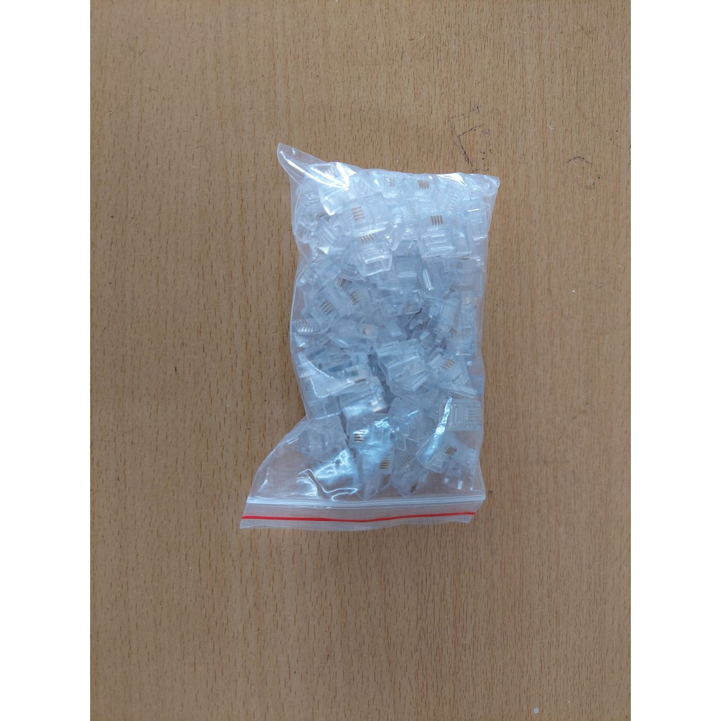 100 Hạt đầu bấm dây điện thoại RJ11