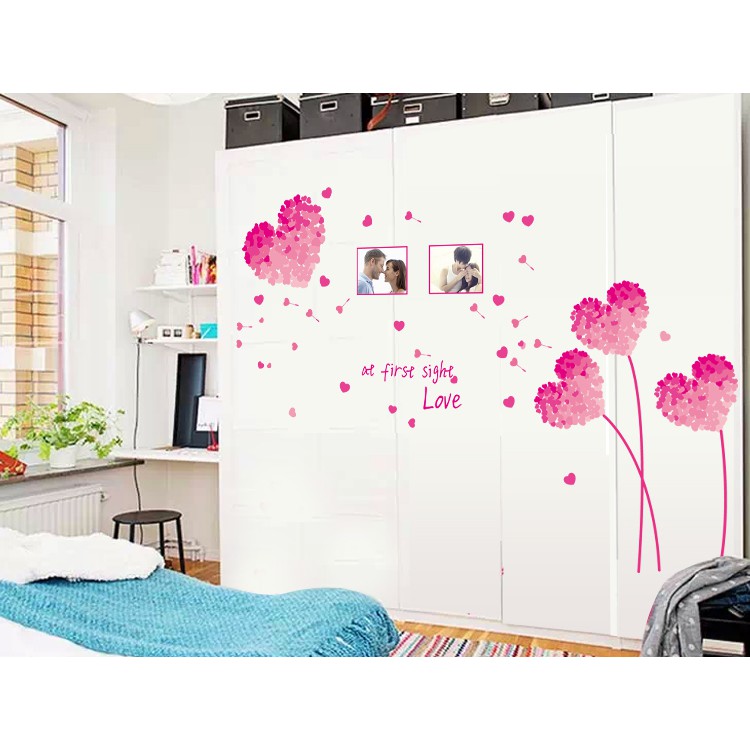 Decal dán tường PINK HEART AY9273