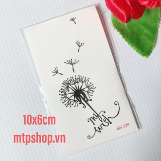 Hình xăm dán hoa bồ công anh 1 bông 10x6cm- mua 5 tặng 1 mini xinh