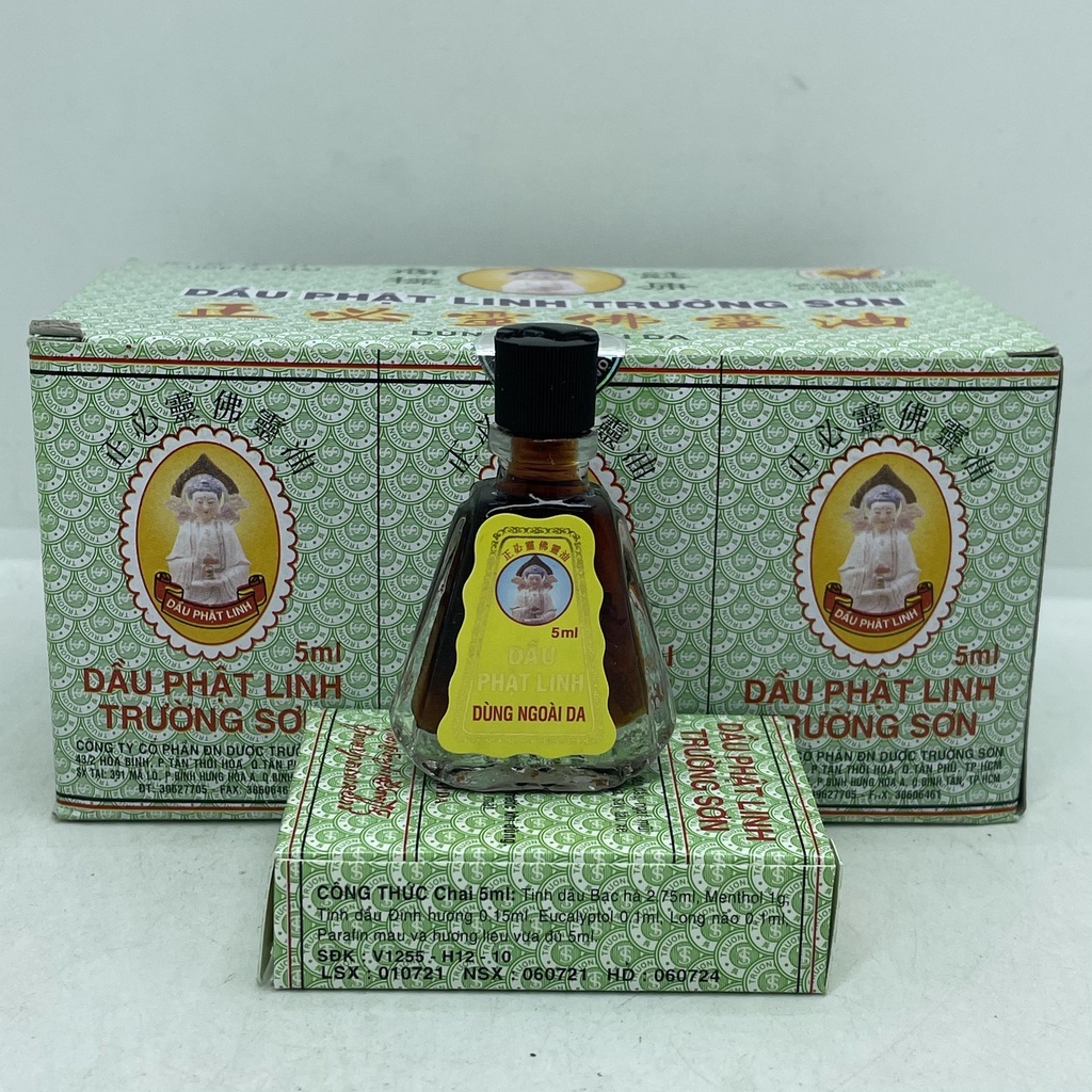 Dầu Gió Phật Linh Trường Sơn chai 1.5ml -5ml giảm cảm , ho, sổ mũi, đau nhức