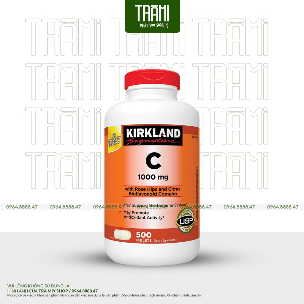 Viên Uống Bổ Sung Vitamin C Kirkland Signature Vitamin C (1000mg x 500 Viên)