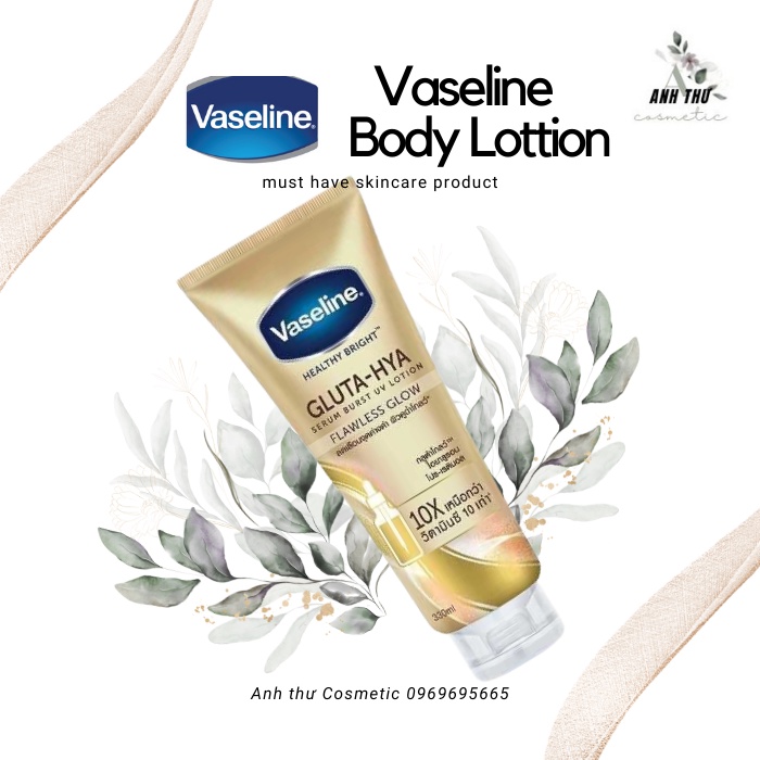 Sữa dưỡng thể trắng da vaseline gluta hya /vaseline dưỡng thể trắng da /vaseline heathy bright gluta hya 10x