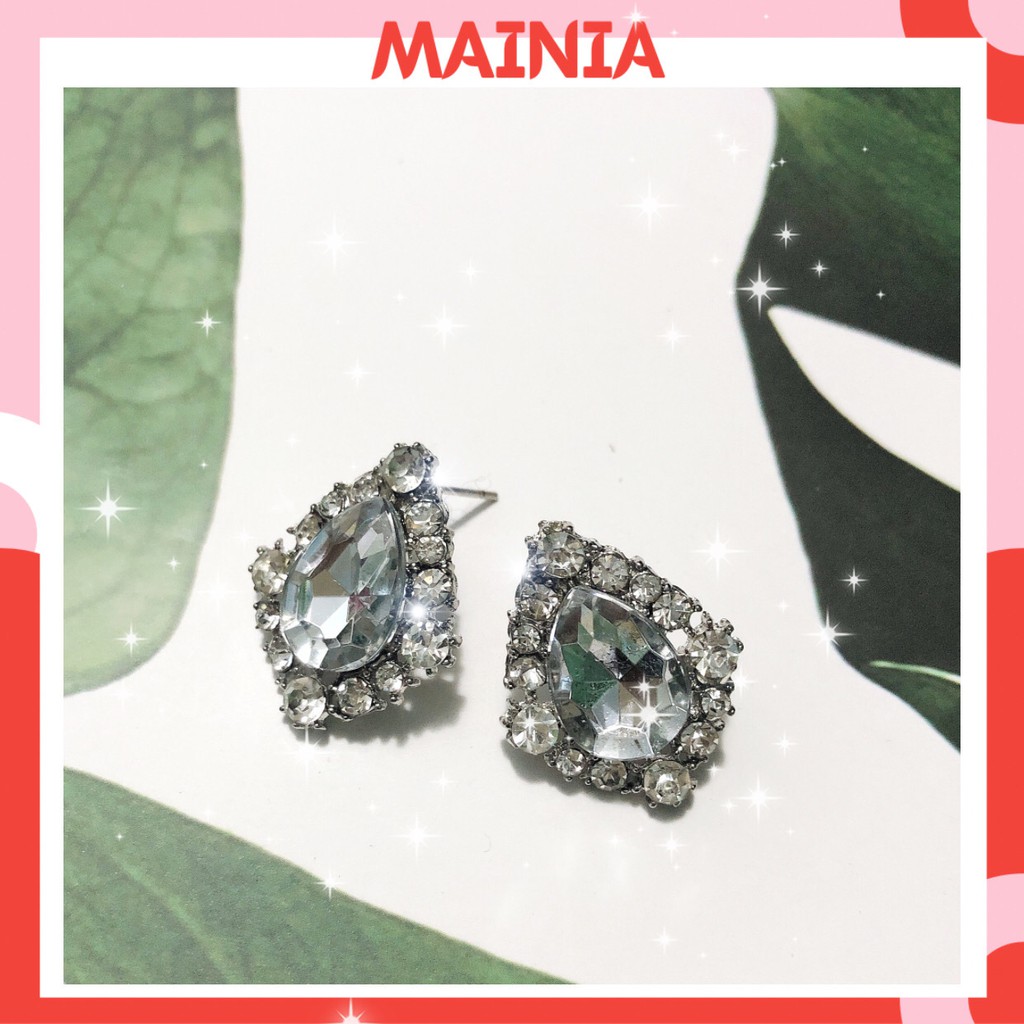 Bông Tai khuyên Tai Đính Đá Sang Trọng Qúy Phái Dự Tiệc Mainia Shop