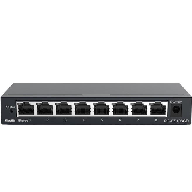 Bộ chia mạng 8 cổng Giga Ruijie RG-ES108GD 8 cổng 1000, 8port (chính hãng 3 năm)