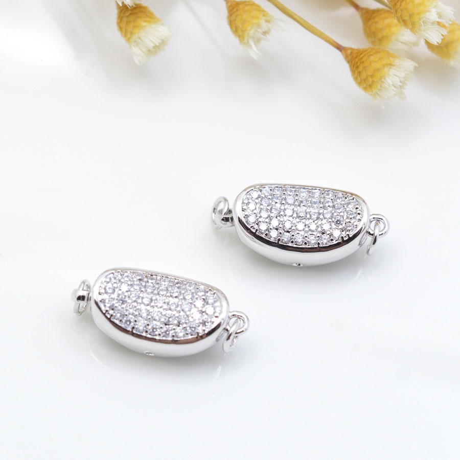 [K30B] Phụ kiện trang sức (DIY) - Khóa Yên ngựa nạm đá  zircon cho vòng cổ vòng tay kiểu chuỗi