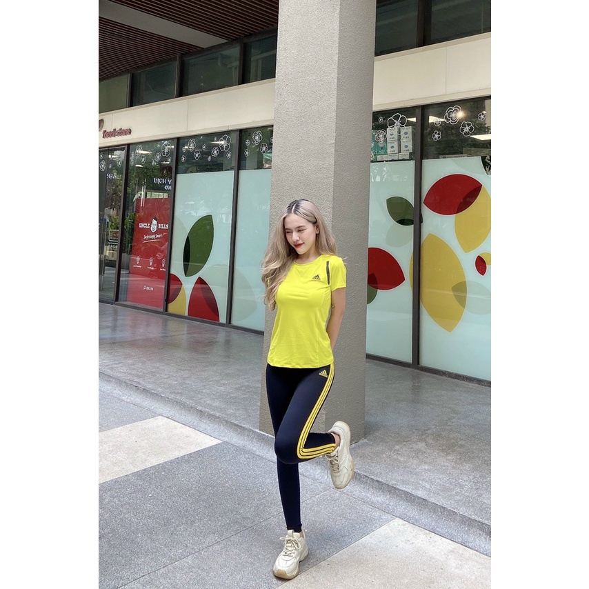 Quần dài tập gym yoga thể thao nữ chạy viền sọc chất liệu thun poly dày dặn nhiều màu Bin Sports Q070