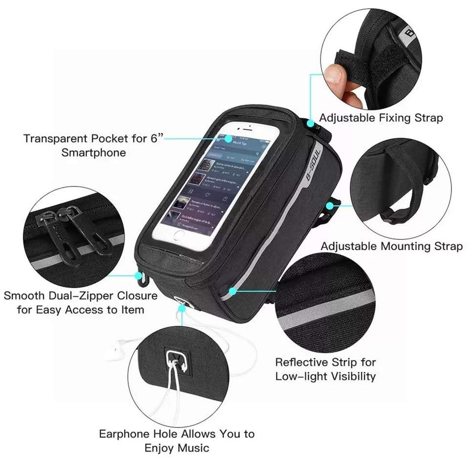 Túi Đựng Điện Thoại 6 Inch Chống Thấm Nước Gắn Khung Trước Xe Đạp