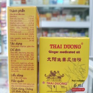 Dầu gừng Thái Dương 6ml-24ml