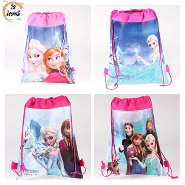 Balo dây rút vải không dệt in hình Frozen cho bé