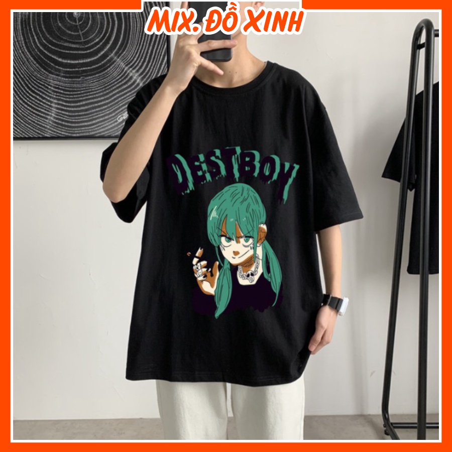 Áo thun unisex form rộng, áo phông tay lỡ Mix. Đồ Xinh, form trẻ trung, năng động in chữ DESTBOY