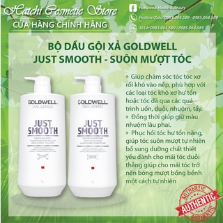 Dầu gội dầu xả suôn mượt goldwell dualsenses just smooth 1000ml - chính hãng