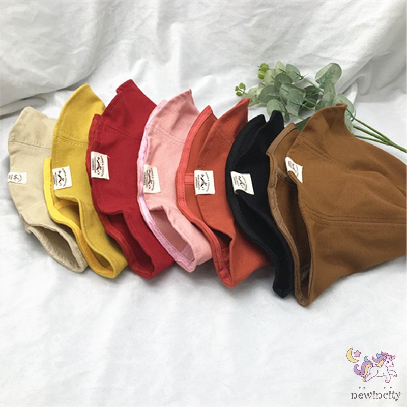 Nón Tròn Vành Màu Trơn Phong Cách Hàn Quốc Cho Bé