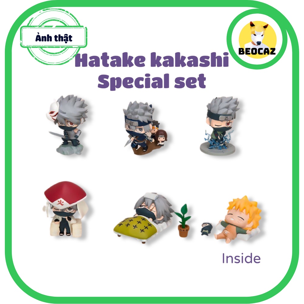[Full box] Set mô hình kèm phụ kiện chibi Naruto Kakashi Hatake dễ thương bền màu an toàn - Đồ chơi Naruto Beocaz