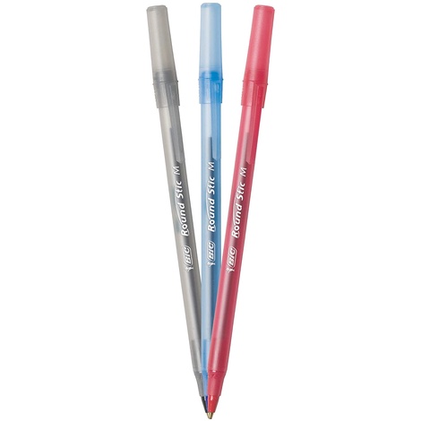 Bút viết bi Bic Round Stic Xtra Life, Medium Point 1.0mm Pen Tapping (Sản xuất tại Mexico)