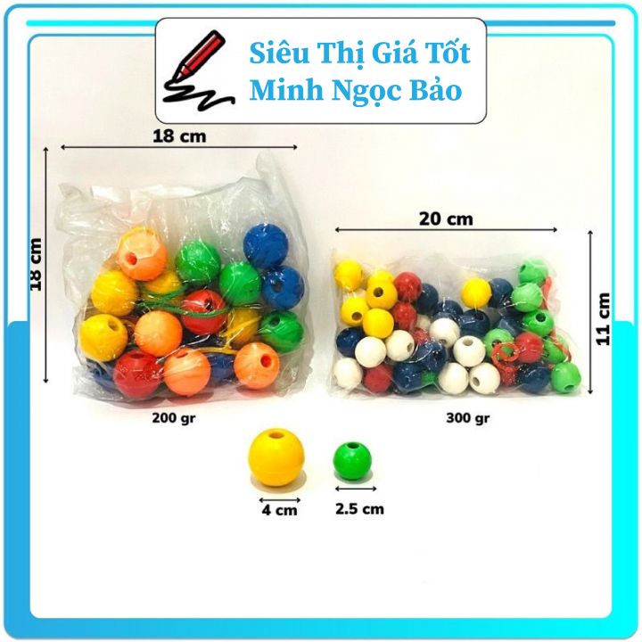 Gói Xâu Hạt Tròn To Và Bé Luyện Tính Kiên Nhẫn, Tỉ Mỉ, Rèn Luyện Tính Nhẫn Nại Cho Bé