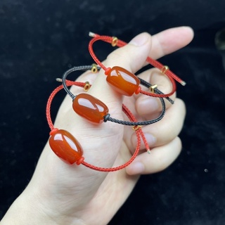 Vòng tay lu thống mã não đỏ tự nhiên dây cáp kéo freesize - đá phong thuỷ văn hà