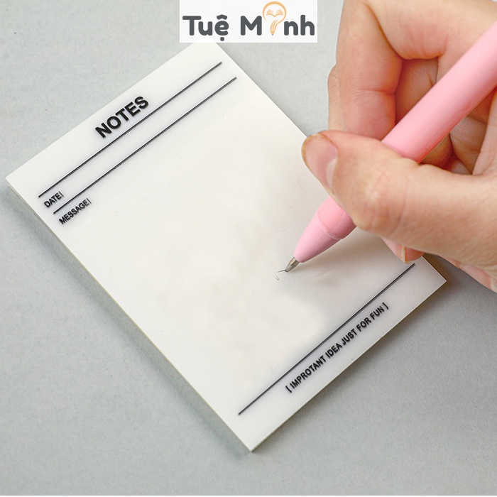 Note ghi chú trong suốt sẵn layout NO22 tập 50 tờ note kế hoạch VPP Tuệ Minh, ghi nhớ mini chống nước