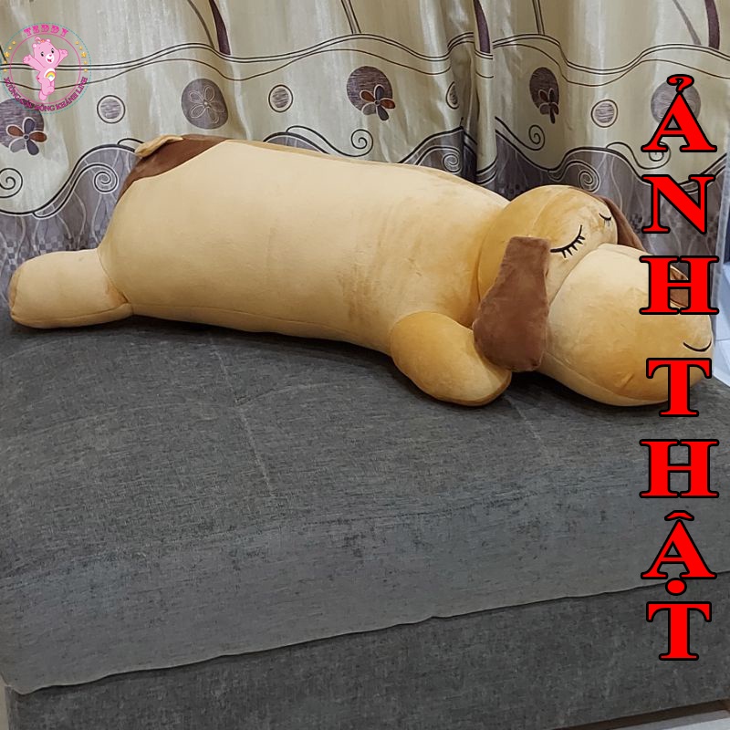 Gấu Bông Chó Ngủ Mũi Tim Siêu To Khổng Lồ Size 1M Hàng Cao Cấp Xuất Dư Siêu Thị