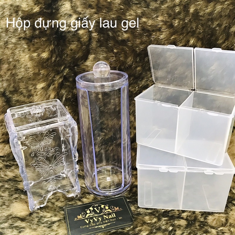 Hộp đựng giấy lau gel, dụng cụ nail