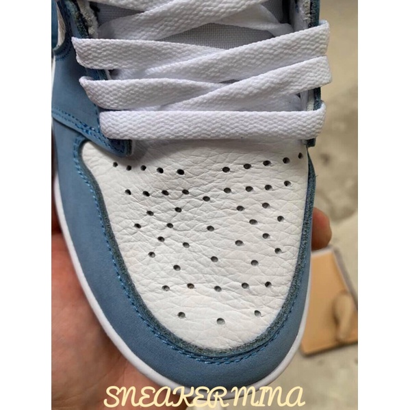 Giày jordan xanh dương cao da thật hàng 11  ,  Giày thể thao jd1 cao cổ nam nữ sneaker cao cấp full box