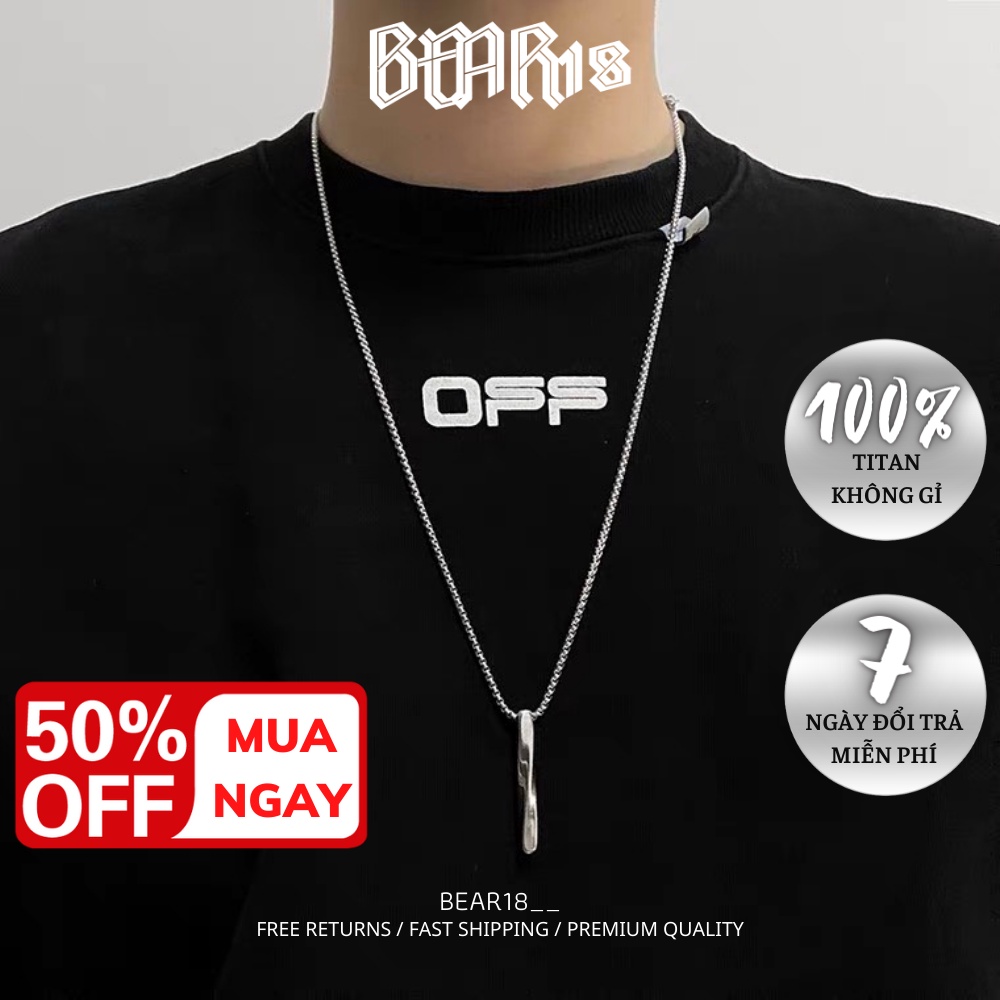 ( FULL SIZE ) Dây chuyền bạc thép titan không gỉ phong cách streetwear cá tính phù hợp cho nam và nữ BEAR18 - VC108