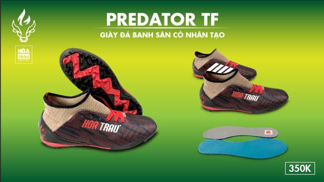 Giầy đá banh cổ chun Hỏa Trâu Predator TF