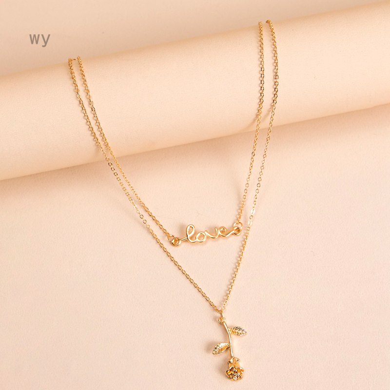 Rose Valentine 's Day Necklace Alloy