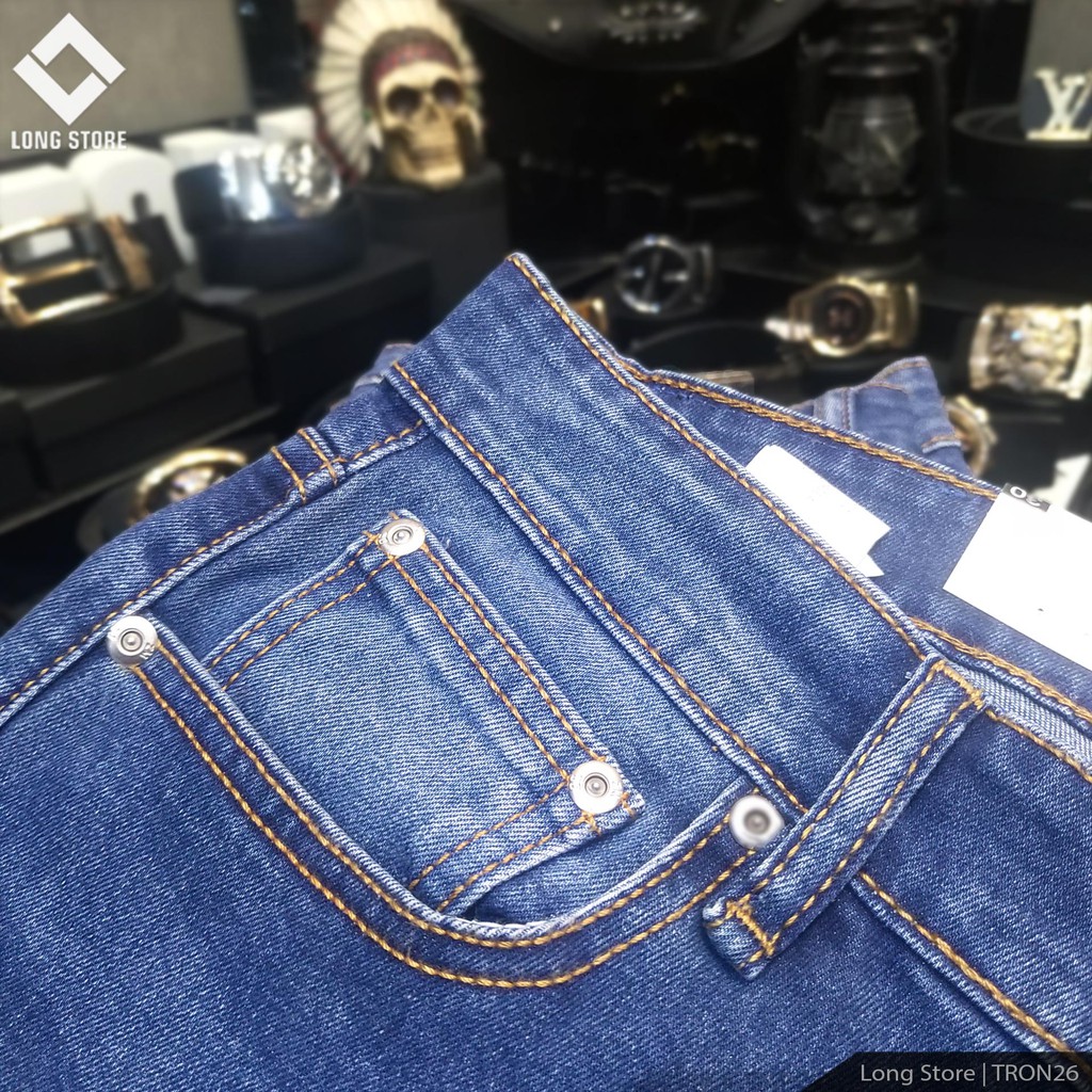 Quần jean nam trơn ZA.RA dáng ôm màu xanh bạc đậm, chất vải bò cotton spandex co giãn 4 chiều [Có Big Size] Tron26 | BigBuy360 - bigbuy360.vn