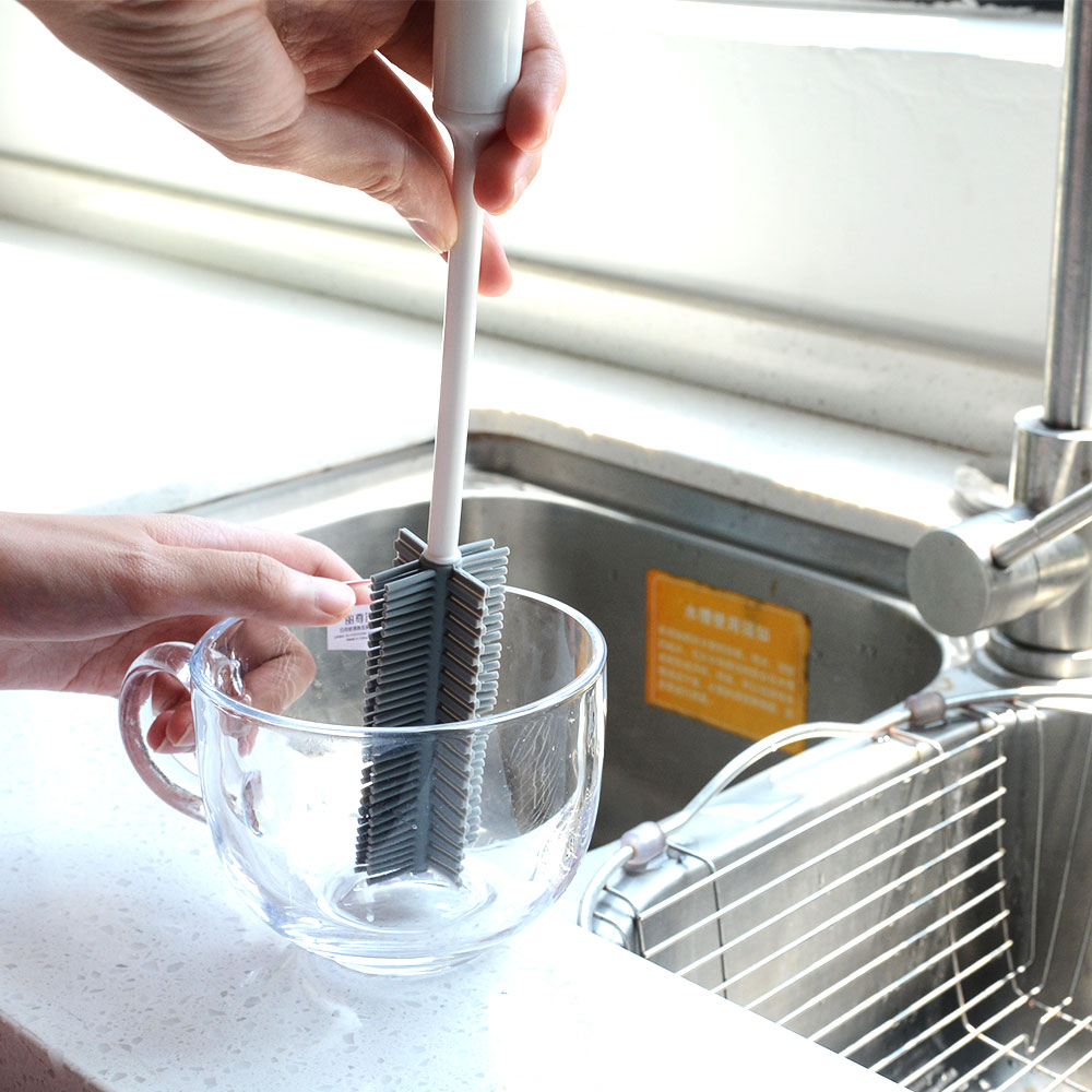 Cọ Silicon Vệ Sinh Ly Cốc Cán Dài Tiện Dụng