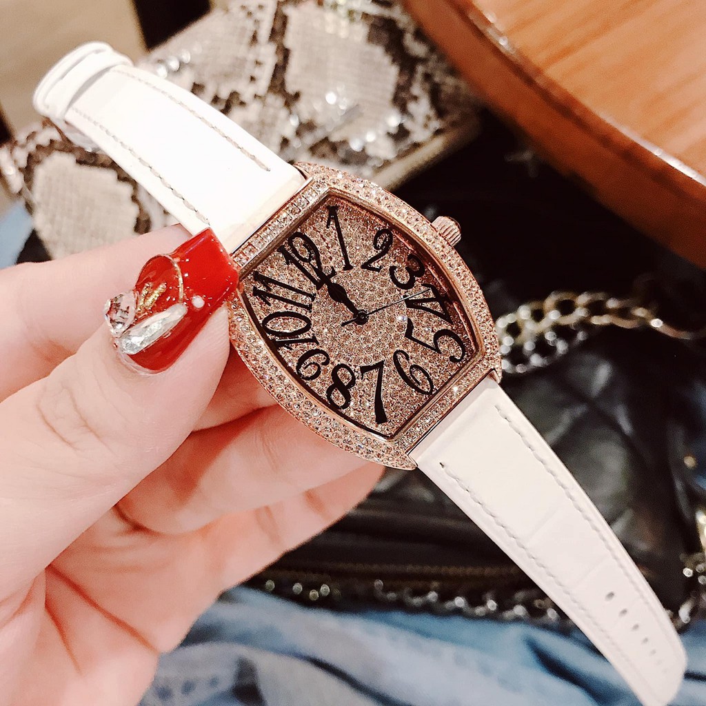 Set Đồng Hồ Nữ Davena 31525 Dây Da Nâu Rose Gold - Kèm Dây Da Trắng Chính Hãng